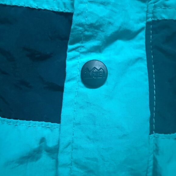 REI Jacket Mens Large Anorak Windbreaker Half Zip Teal Blue Hoodie Outdoor - Picture 2 of 8